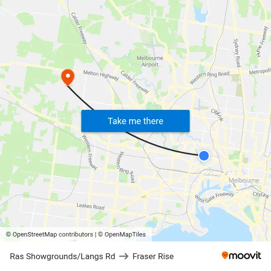 Ras Showgrounds/Langs Rd to Fraser Rise map