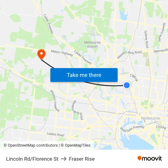 Lincoln Rd/Florence St to Fraser Rise map