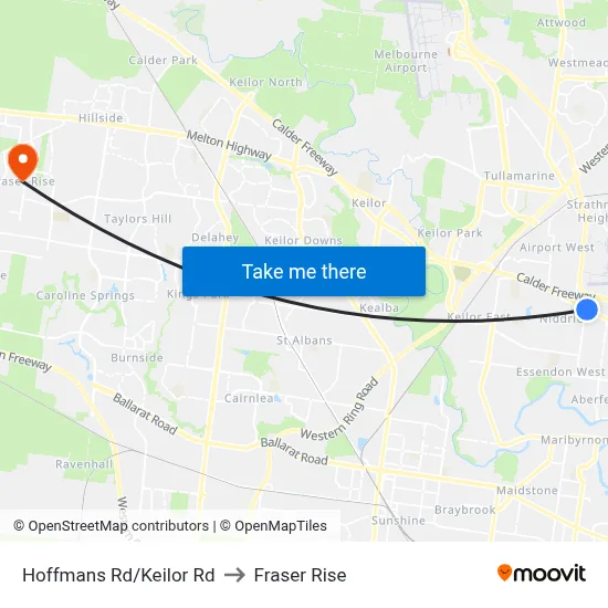 Hoffmans Rd/Keilor Rd to Fraser Rise map