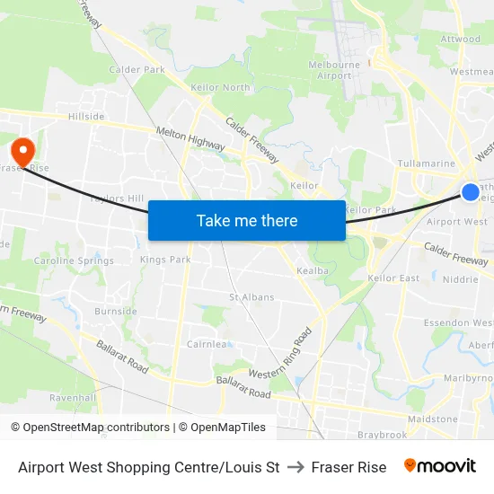 Airport West Shopping Centre/Louis St to Fraser Rise map