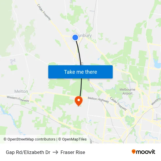 Gap Rd/Elizabeth Dr to Fraser Rise map