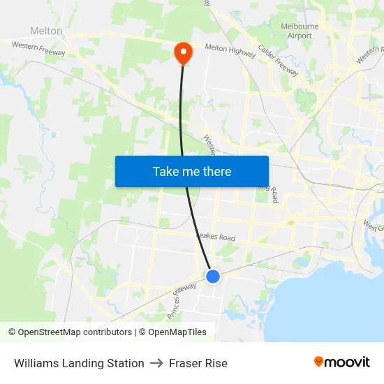 Williams Landing Station to Fraser Rise map