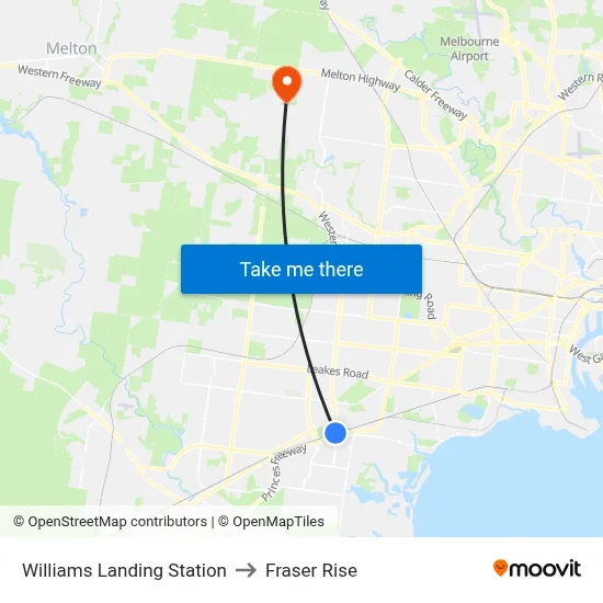 Williams Landing Station to Fraser Rise map