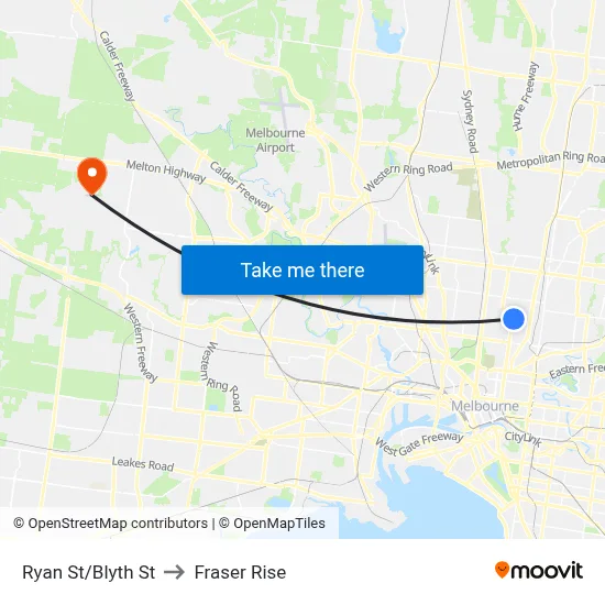 Ryan St/Blyth St to Fraser Rise map