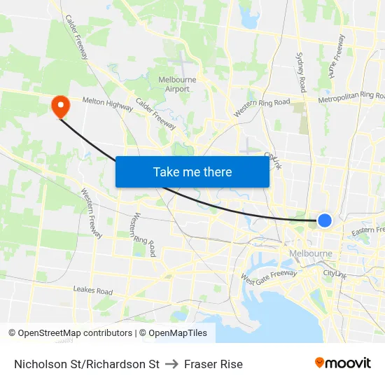 Nicholson St/Richardson St to Fraser Rise map