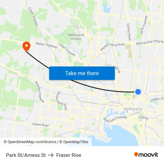 Park St/Amess St to Fraser Rise map