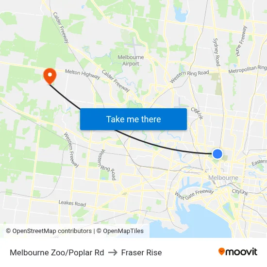 Melbourne Zoo/Poplar Rd to Fraser Rise map