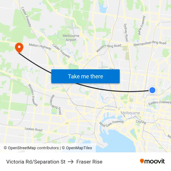 Victoria Rd/Separation St to Fraser Rise map
