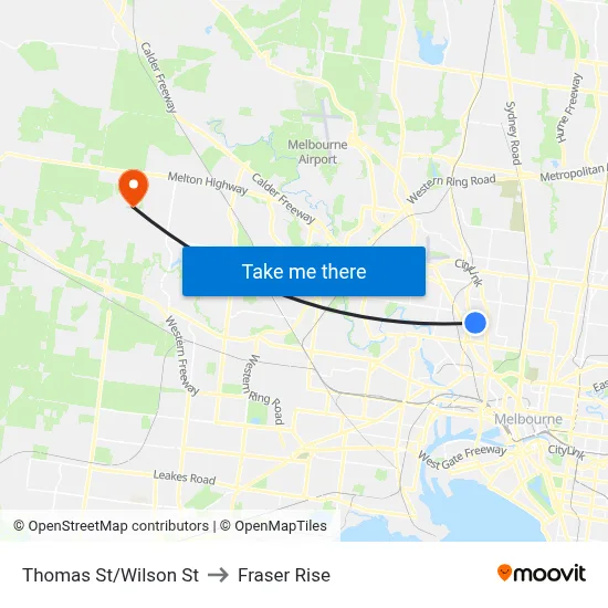 Thomas St/Wilson St to Fraser Rise map