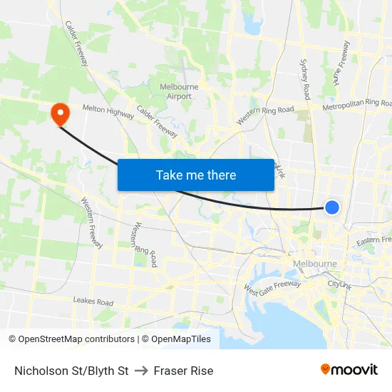 Nicholson St/Blyth St to Fraser Rise map