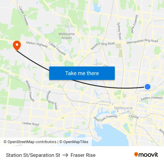Station St/Separation St to Fraser Rise map