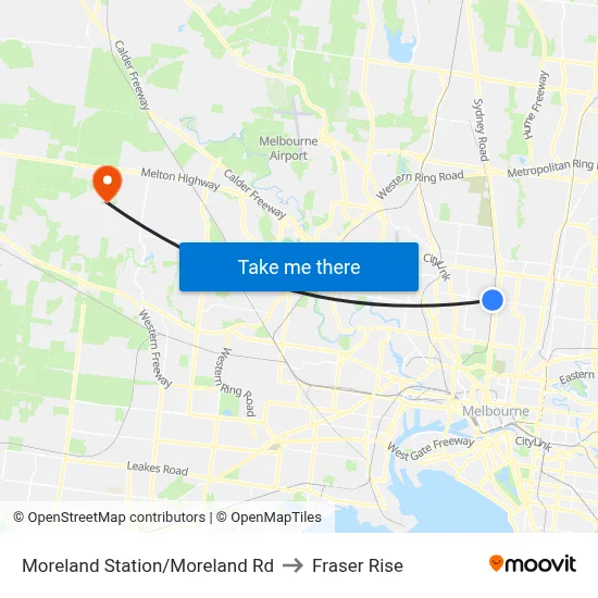 Moreland Station/Moreland Rd to Fraser Rise map