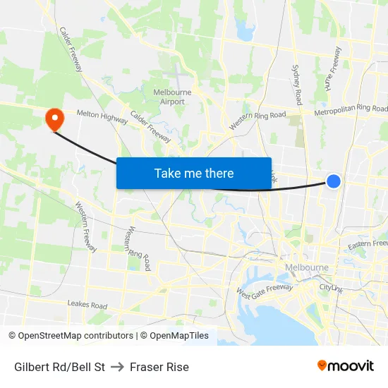 Gilbert Rd/Bell St to Fraser Rise map