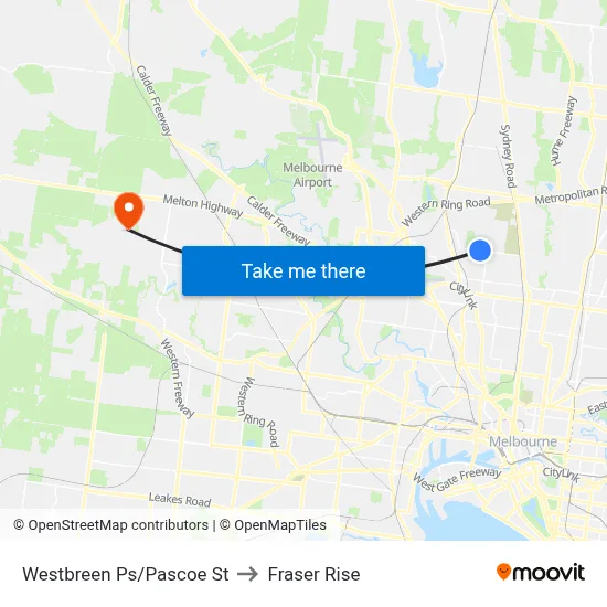 Westbreen Ps/Pascoe St to Fraser Rise map