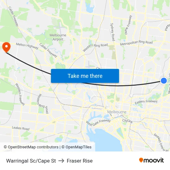 Warringal Sc/Cape St to Fraser Rise map