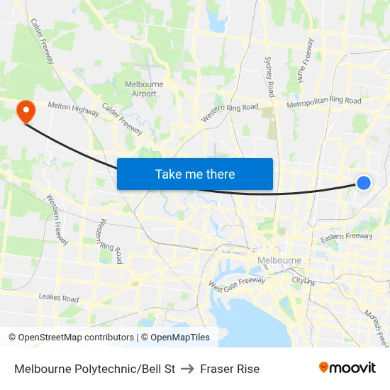 Melbourne Polytechnic/Bell St to Fraser Rise map