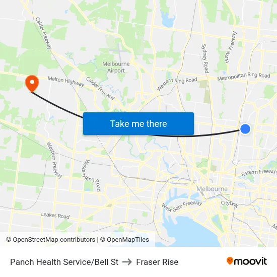 Panch Health Service/Bell St to Fraser Rise map