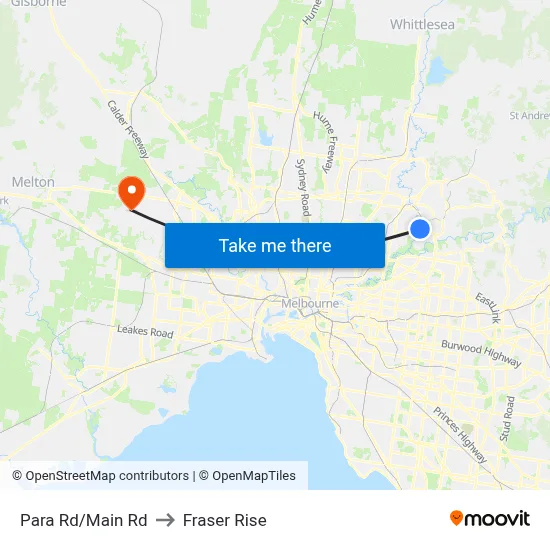 Para Rd/Main Rd to Fraser Rise map