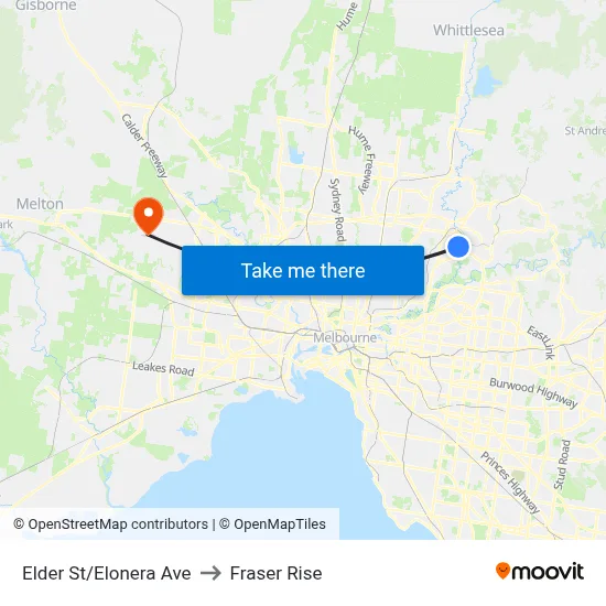 Elder St/Elonera Ave to Fraser Rise map