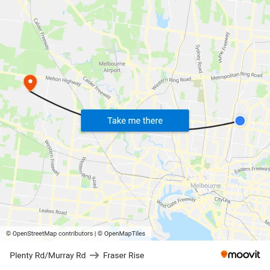 Plenty Rd/Murray Rd to Fraser Rise map