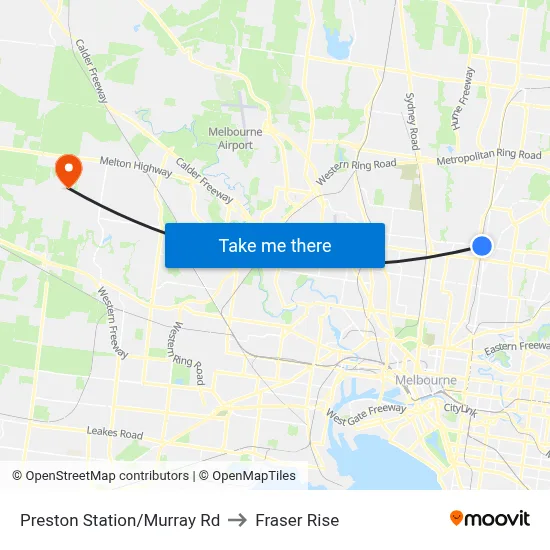 Preston Station/Murray Rd to Fraser Rise map