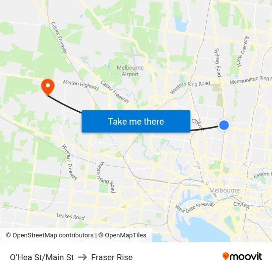 O'Hea St/Main St to Fraser Rise map