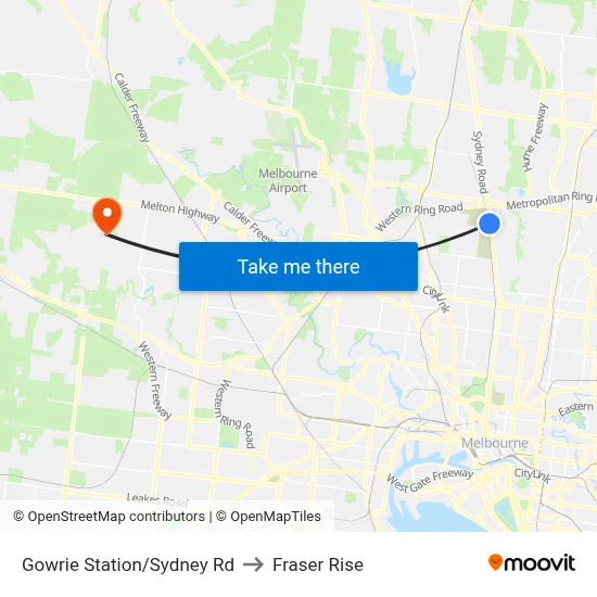 Gowrie Station/Sydney Rd to Fraser Rise map