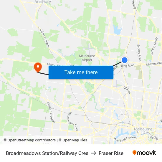Broadmeadows Station/Railway Cres to Fraser Rise map