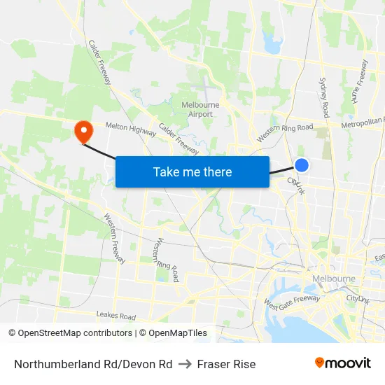 Northumberland Rd/Devon Rd to Fraser Rise map