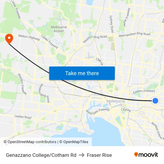 Genazzano College/Cotham Rd to Fraser Rise map