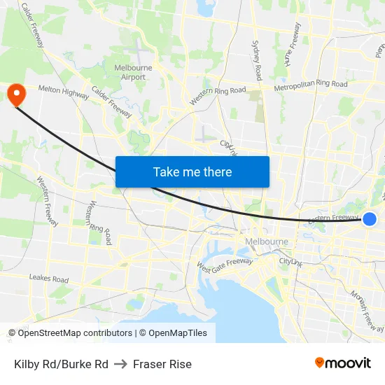 Kilby Rd/Burke Rd to Fraser Rise map