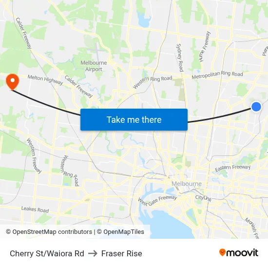 Cherry St/Waiora Rd to Fraser Rise map