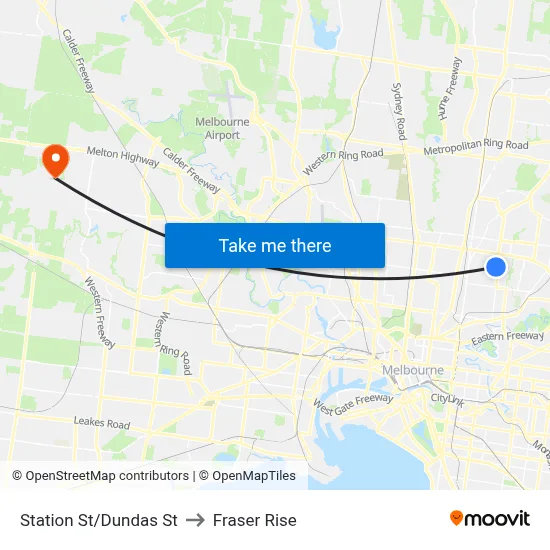 Station St/Dundas St to Fraser Rise map