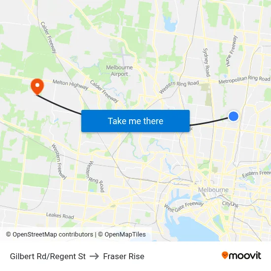 Gilbert Rd/Regent St to Fraser Rise map
