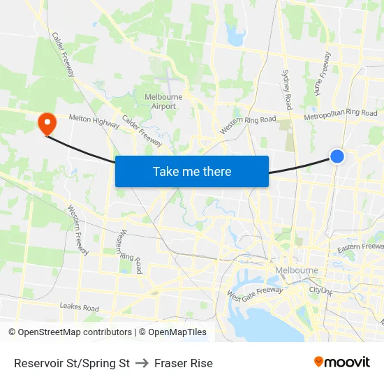 Reservoir St/Spring St to Fraser Rise map