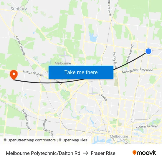 Melbourne Polytechnic/Dalton Rd to Fraser Rise map