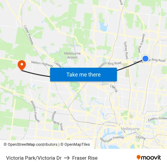 Victoria Park/Victoria Dr to Fraser Rise map