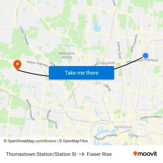 Thomastown Station/Station St to Fraser Rise map