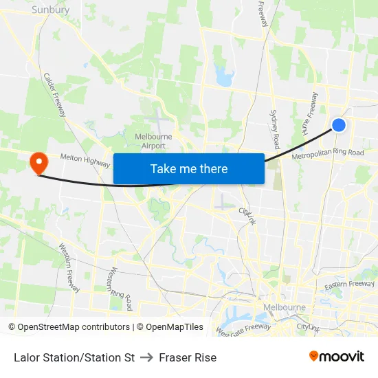 Lalor Station/Station St to Fraser Rise map