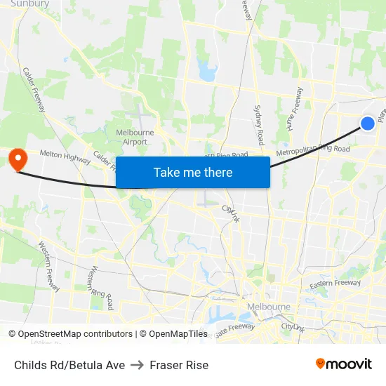 Childs Rd/Betula Ave to Fraser Rise map