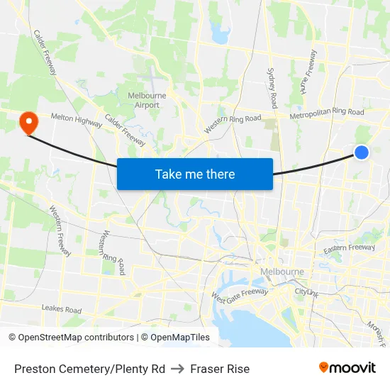 Preston Cemetery/Plenty Rd to Fraser Rise map
