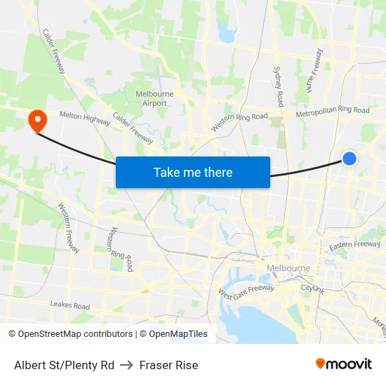 Albert St/Plenty Rd to Fraser Rise map