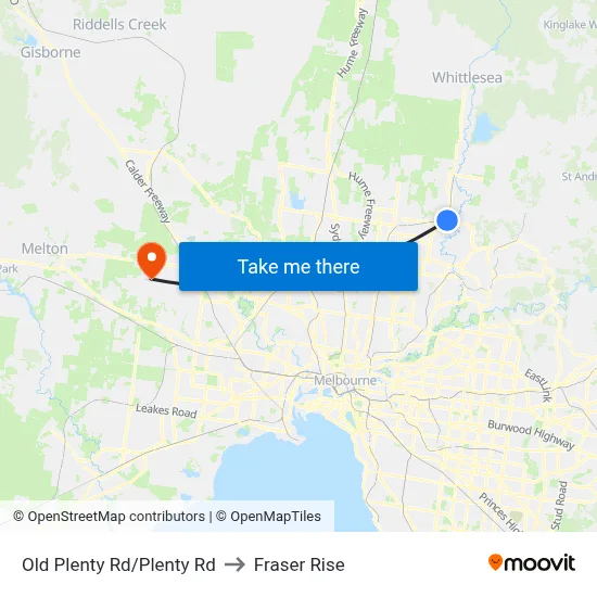 Old Plenty Rd/Plenty Rd to Fraser Rise map