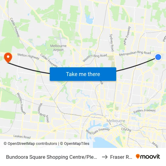 Bundoora Square Shopping Centre/Plenty Rd to Fraser Rise map