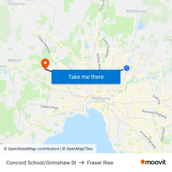 Concord School/Grimshaw St to Fraser Rise map