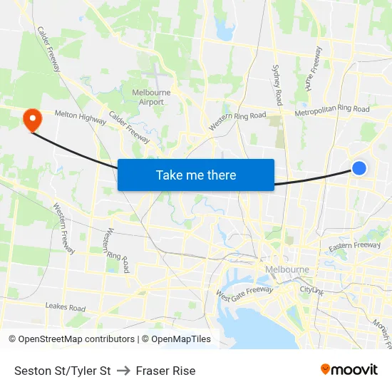 Seston St/Tyler St to Fraser Rise map