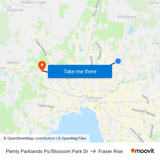 Plenty Parklands Ps/Blossom Park Dr to Fraser Rise map