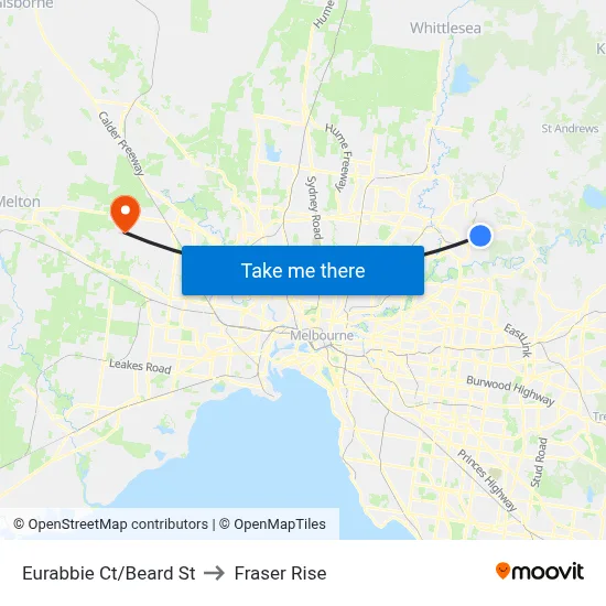 Eurabbie Ct/Beard St to Fraser Rise map