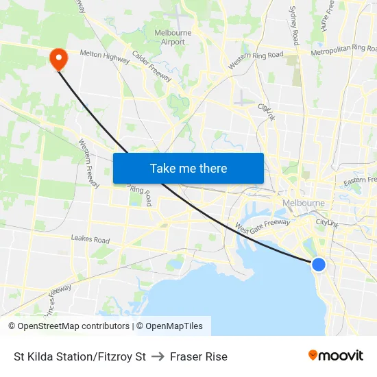 St Kilda Station/Fitzroy St to Fraser Rise map