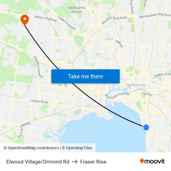 Elwood Village/Ormond Rd to Fraser Rise map
